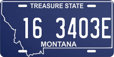 MT license plate 163403E
