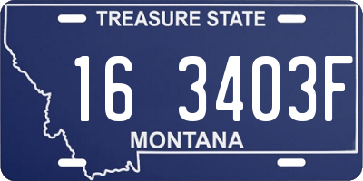 MT license plate 163403F