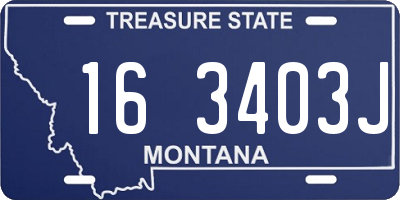 MT license plate 163403J