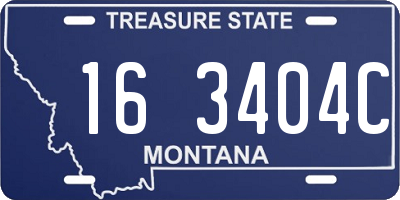 MT license plate 163404C