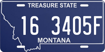 MT license plate 163405F