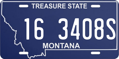 MT license plate 163408S