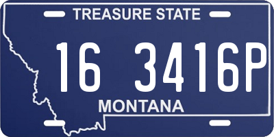 MT license plate 163416P