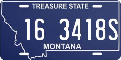 MT license plate 163418S