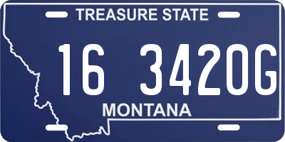 MT license plate 163420G