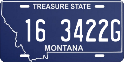 MT license plate 163422G