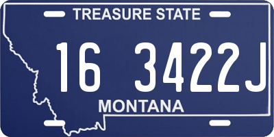 MT license plate 163422J