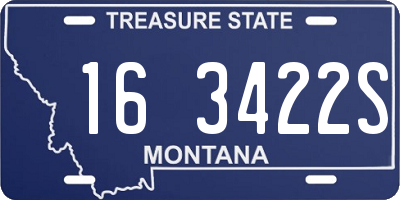 MT license plate 163422S