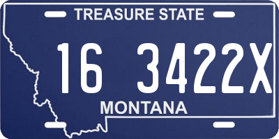 MT license plate 163422X