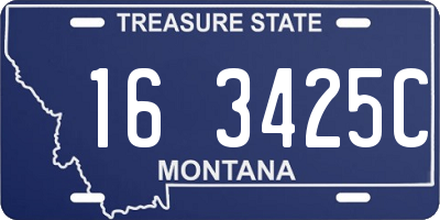 MT license plate 163425C