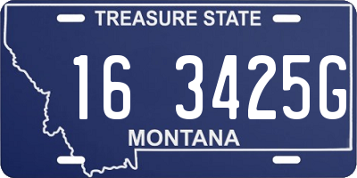 MT license plate 163425G