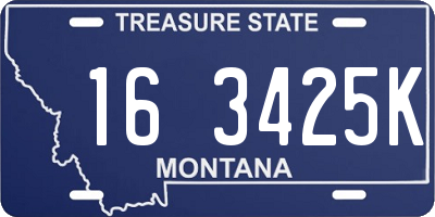 MT license plate 163425K
