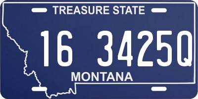 MT license plate 163425Q
