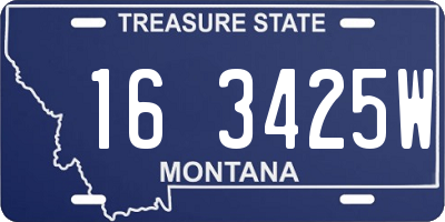 MT license plate 163425W