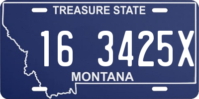 MT license plate 163425X