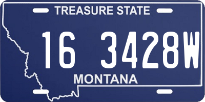 MT license plate 163428W