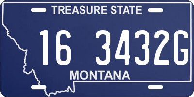 MT license plate 163432G