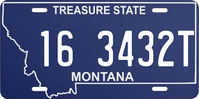 MT license plate 163432T