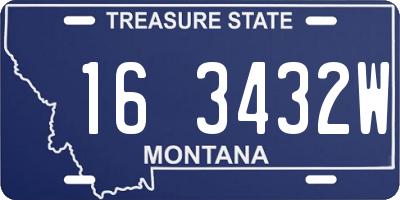MT license plate 163432W