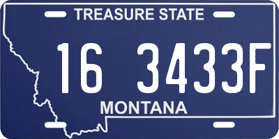 MT license plate 163433F