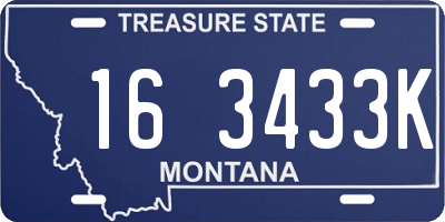 MT license plate 163433K