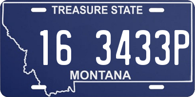 MT license plate 163433P
