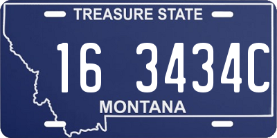 MT license plate 163434C