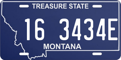 MT license plate 163434E
