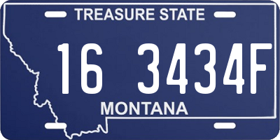 MT license plate 163434F