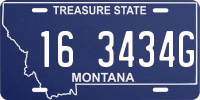 MT license plate 163434G