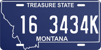 MT license plate 163434K
