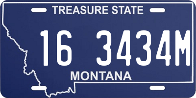 MT license plate 163434M