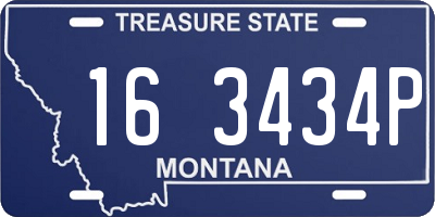 MT license plate 163434P