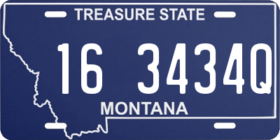 MT license plate 163434Q