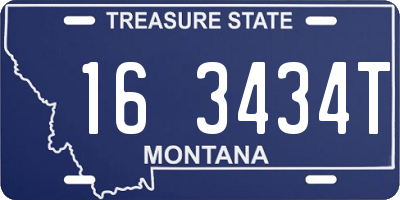 MT license plate 163434T