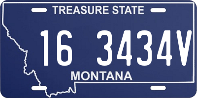 MT license plate 163434V