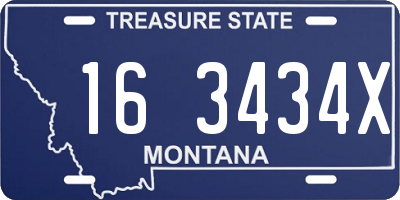 MT license plate 163434X