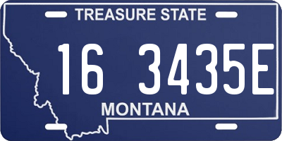 MT license plate 163435E