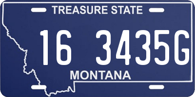 MT license plate 163435G