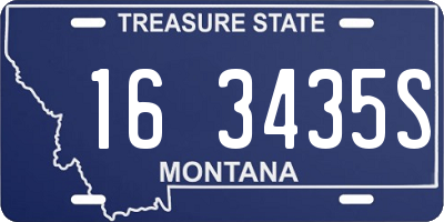 MT license plate 163435S
