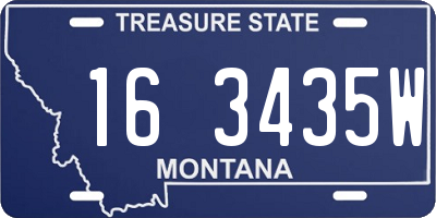 MT license plate 163435W