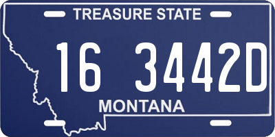 MT license plate 163442D
