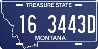 MT license plate 163443D