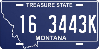 MT license plate 163443K