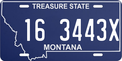 MT license plate 163443X