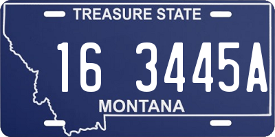 MT license plate 163445A