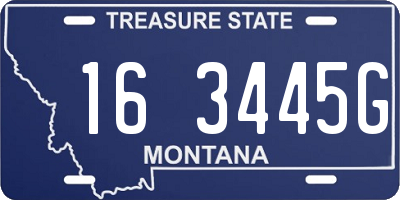 MT license plate 163445G