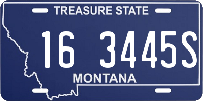 MT license plate 163445S