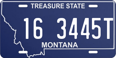 MT license plate 163445T