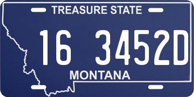 MT license plate 163452D
